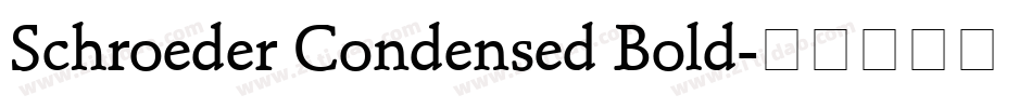 Schroeder Condensed Bold字体转换
